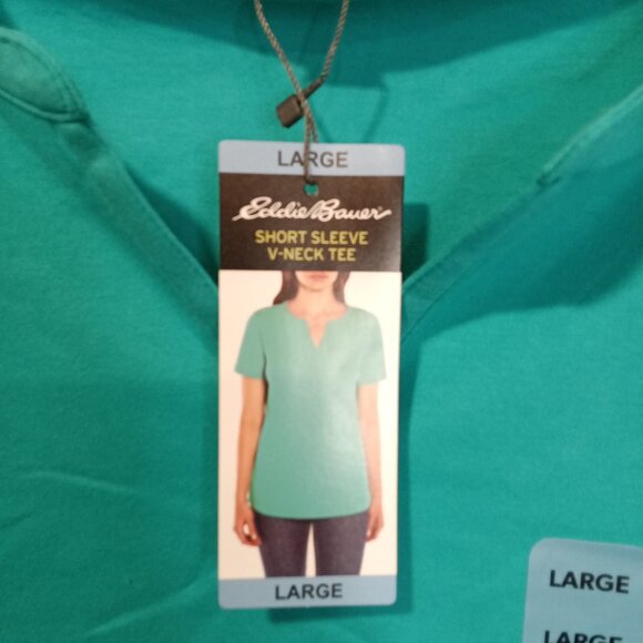 Eddie Bauer Women's Soft Easy‎ Fit Short Sleeve V Neck Tee - Picture 4 of 4